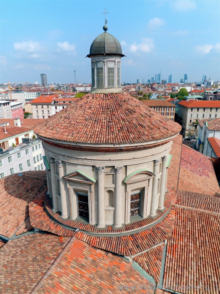 Milan (Italy) - Tiburium of the  Basilica of San Vittore seen from the bell tower